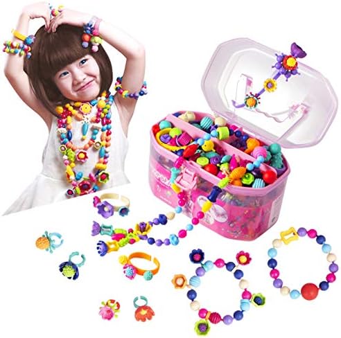 BIRANCO. Pop Beads, Jewelry Making Kit - Arts and Crafts for Girls Age 4, 5, 6, 7 Years Old, Kids Snap Beads Toys - Necklace, Bracelet, Ring Creative DIY Set | Ideal Christmas Birthday Gifts (520pcs)