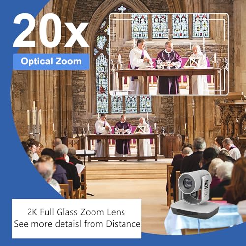 Ficha técnica AVKANS Cámara NDI PTZ, cámara PTZ HDMI 20X con transmisión en vivo IP para eventos en vivo de culto a la iglesia, soporte PoE - Fernando Cortés