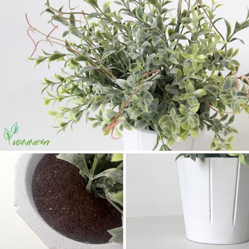 4 Stück Künstliche Pflanzen, Mini Kunstpflanze für Zimmer Deko, Künstliche Pflanzen Plastik für Schlafzimmer Badezimmer Küchen Zuhause Innen Deko (007, 4 Stück) – Bild 6