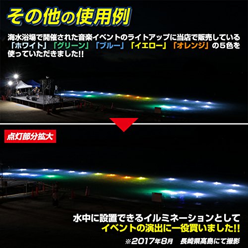 水中集魚灯 LED 集魚灯 夜釣り 夜焚き 集魚ライト 夜灯 イカ シラスウナギ タチウオ アジ ナイトタイラバ イカ釣り に効果的な ライト 照明 消費電力 60w バッテリー点灯も可 12v 専用 (イエロー (9248LM)) 9枚目