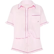 Victorias Secret PINK Womens Satin Short-Sleeve and Shorts Pajama Set