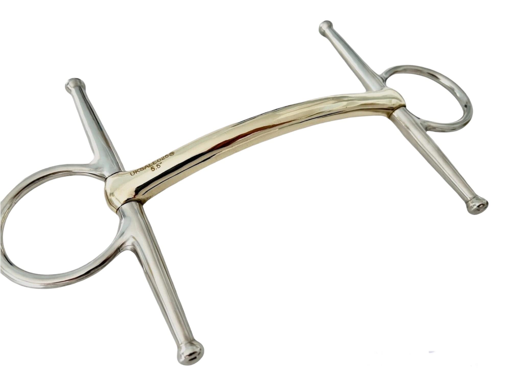 Full Cheek 14MM Mullen Mouth Snaffle Bit GS & SS(UKSALES25®) *SAME DAY DISPATCH* (5.0 INCHES)