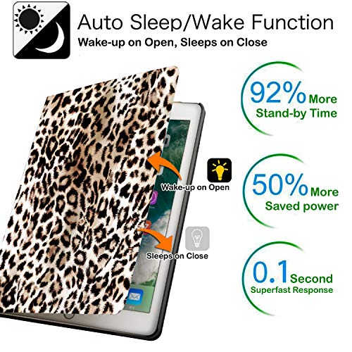 Image of DuraSafe Cases for iPad PRO 11 Inch 2 Generation 2020 [Pro 11 2nd ] A2228 A2068 MY232HN /A MXDC2HN /A MXDE2HN /A MY252HN /A MXDD2HN /A Ultra Slim Printed Smart PU Leather Flip Folio Book Cover - Leopard