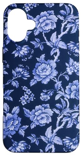 Elegant Vintage Blue Floral Pattern Antique Rose Flowers �X�}�z�P�[�X iPhone 16 Plus �p