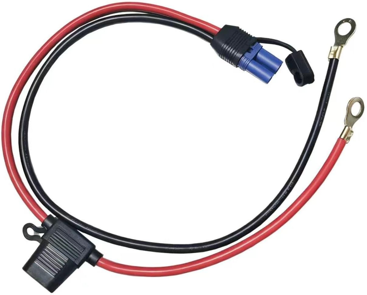 EC5 Female to O-Ring Terminal Cable with 10AWG 100A Inline Fuse, Ideal for Jump Starters, Solar Power, RC Cars and Drone Batteries.