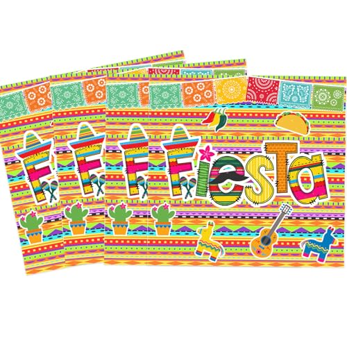 Guardanapos de papel de festa Fiesta 60 peças listras coloridas decorações de festa do México guarda