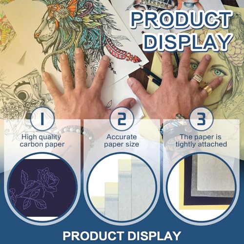 PIXESTT Tattoo Transfer Paper, 110 Sheets A4 Transfer Paper for Tattoo Practice, 4-Layer Design Copy Patterns for Tattoo Pattern Transfer. by PIXESTT - Image 4