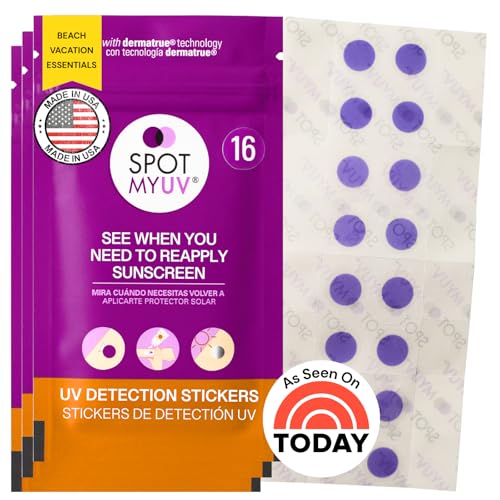 SpotMyUV UV Detection Stickers for Sunscreen with Patented Dermatrue SPF