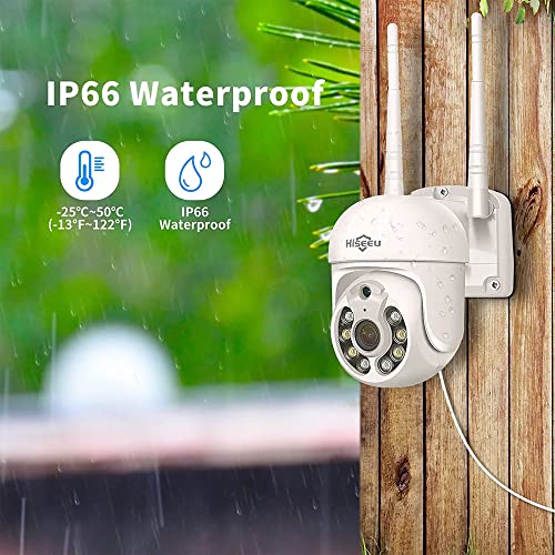 【2K,Pan/Tilt/Zoom】 Hiseeu Ai Human Detection Wireless Security Camera System,Two Way Audio, Color Night Vision,Mobile&Pc Remote,Outdoor Ip66 Waterproof, 7/24/Motion Record,Motion Alert…… #TOP6