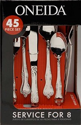 Oneida Azalea 45-Piece Flatware Set, Service For 8 & Wordsworth Flatware 45 Pieces (Service For 8) #TOP3