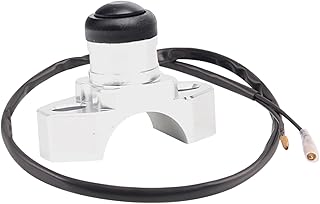 Motorcycle Switch, For YZF WRF CRF EXC XCF 125 250 CNC Motorcycle Universal Stop Start Kill Switch Button With Rotating Bar Clamp Switch Assembly (Color : Silver)