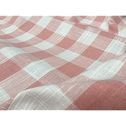 El Mueble Cortinas Tela a cuadros de cuadros de lino a cuadros de guinga a cuadros, confección, cortinas, muebles para el hogar, 140 cm de ancho (rosa y blanco, 1 metro)