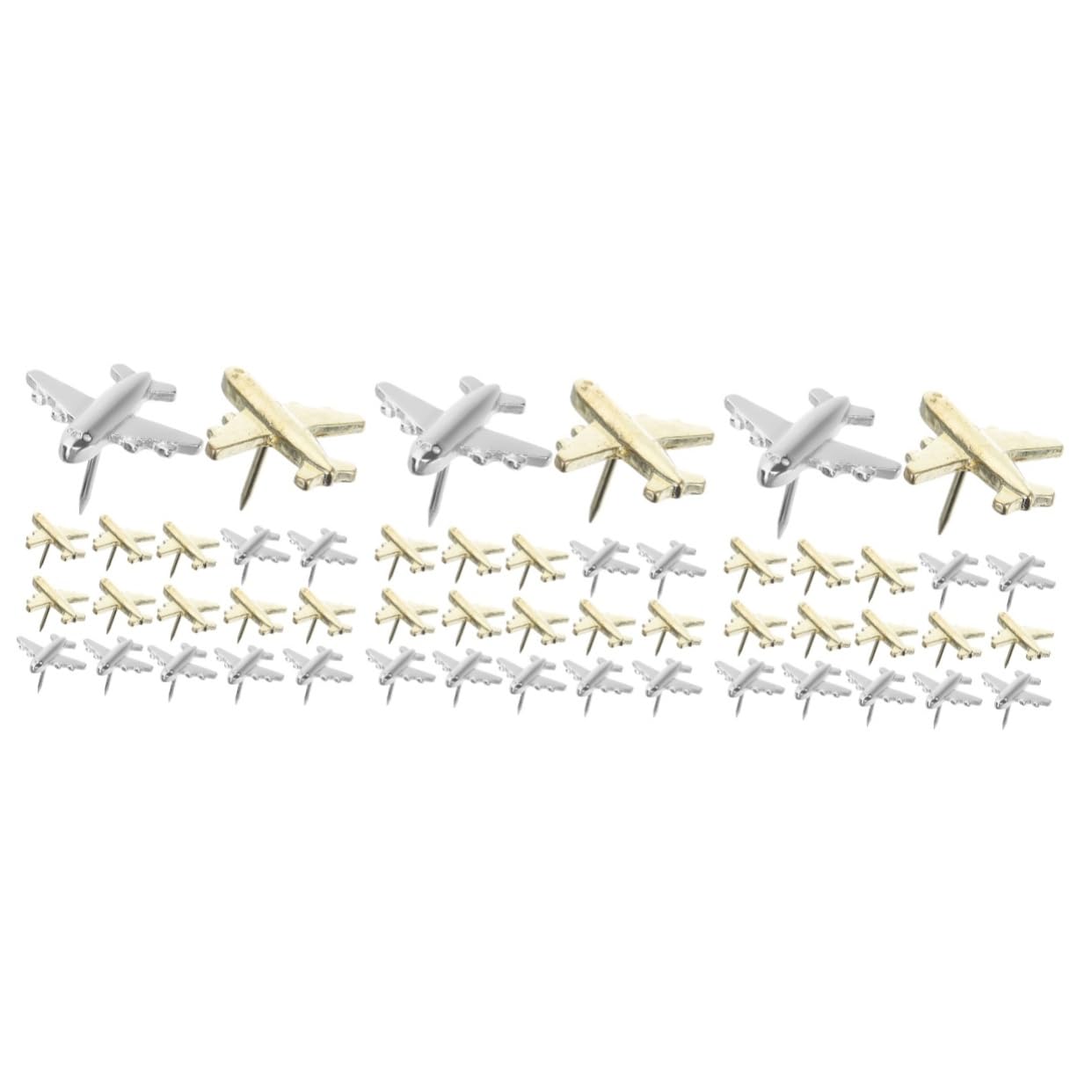 72piezas Push Decorativos Forma De Chinchetas De Metal para Tableros De Corcho y Proyectos Accesorios Color Plata