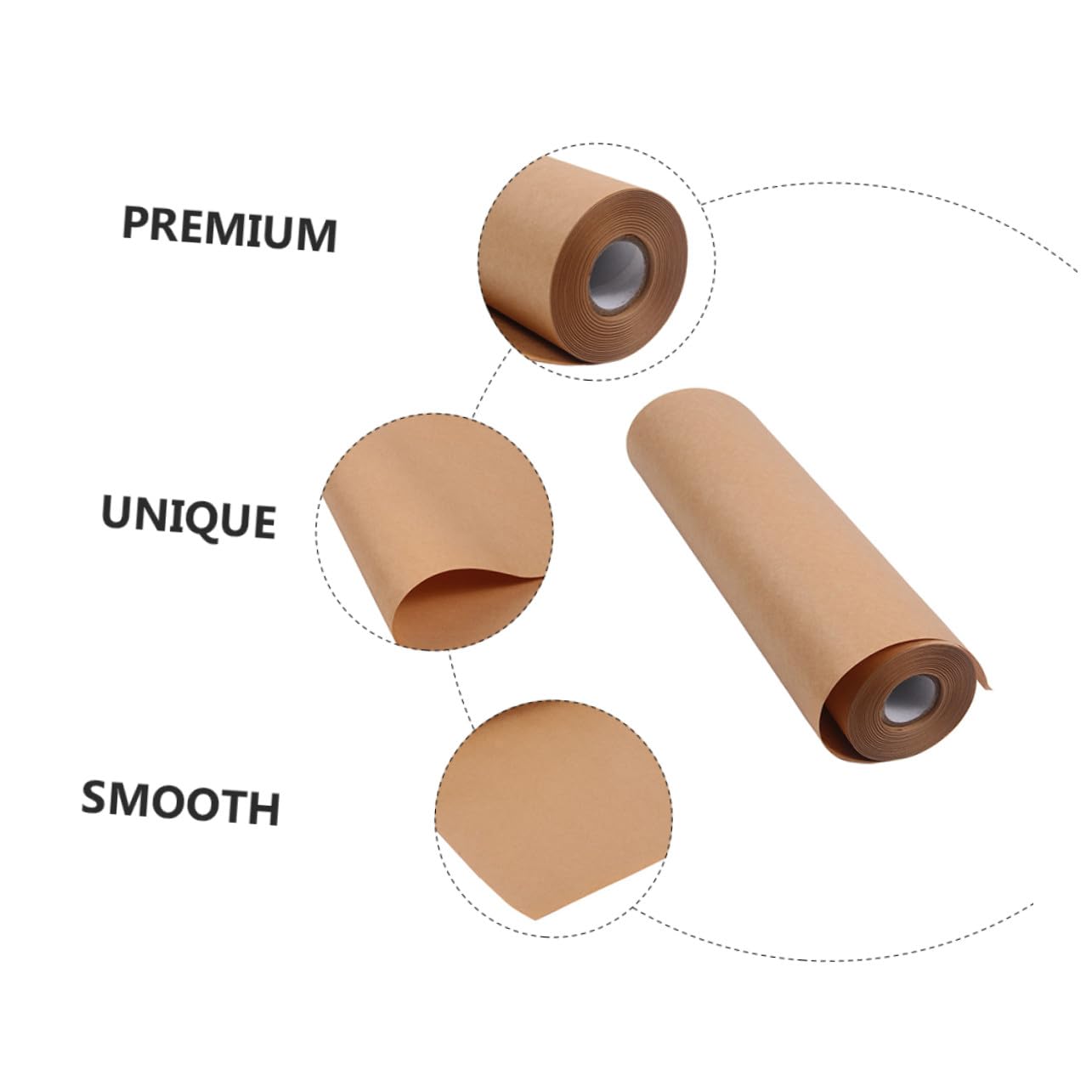 FONDOTIN Papier Kraft D'emballage Décoratif 45 Cm X 30 M, Rouleau Kraft Brun Naturel, pour Artisanat Créatif et Emballage Présents, Adapté aux Bouquets et Décorations de Noël
