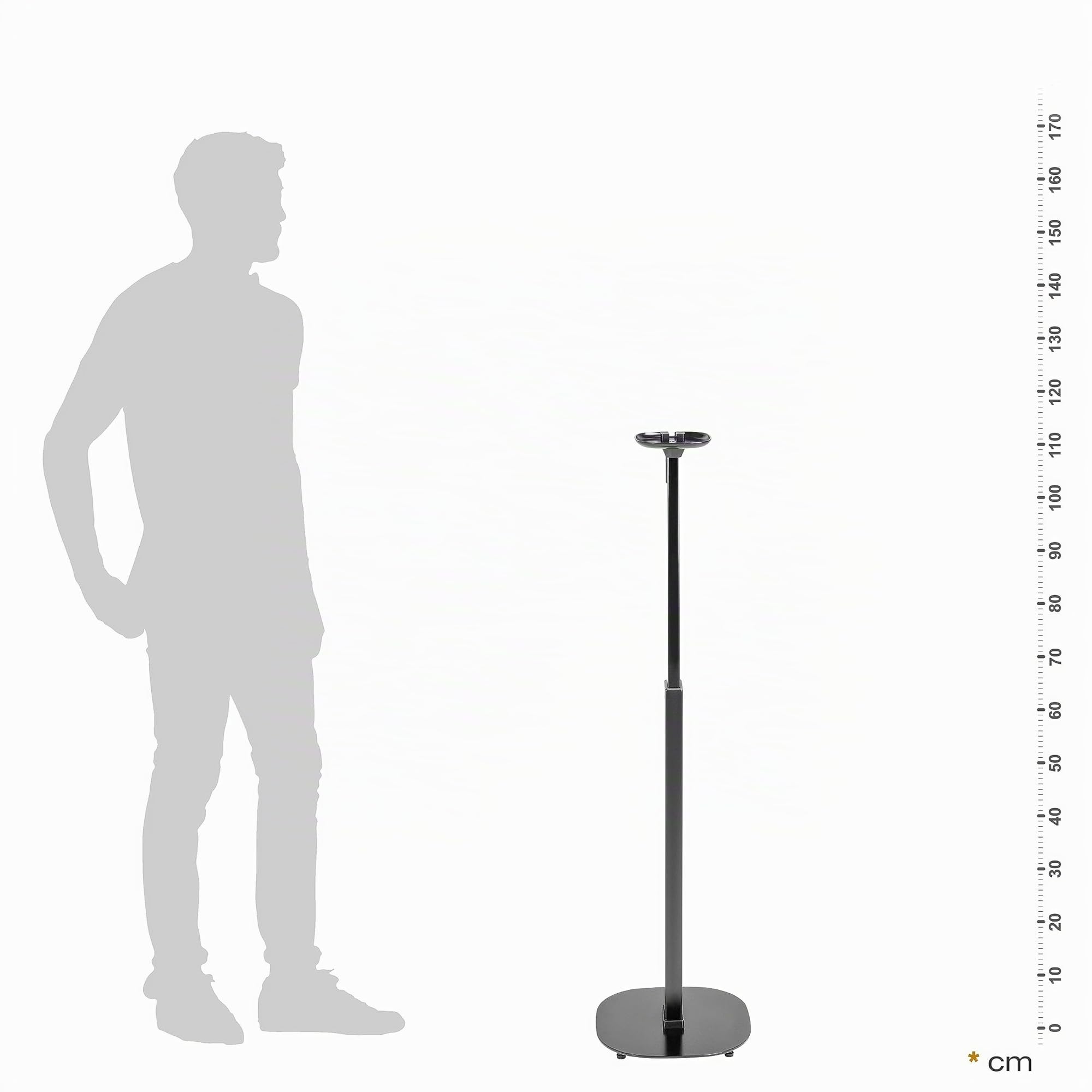 RICOO Supporto per Altoparlanti LH073 Supporti da terra per casse acustiche Supporto da Pavimento per SONOS ONE (SL) Stabile Stand con Gestione Cavi Integrata 1182 x 265 x 265 mm 1 pezzo Nero