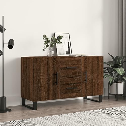 Homgoday Aparador de Madera de ingeniería Roble marrón 100x36x60 cm, Alacena de Cocina, Aparador Comedor, Mueble Auxiliar, Armario Cómoda Almacenamiento Buffet Aparadores Mobiliario