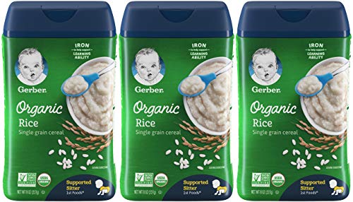 Gerber Baby Cereal, 1st Foods, Organic Rice, 8 OZ (Pack of 3)