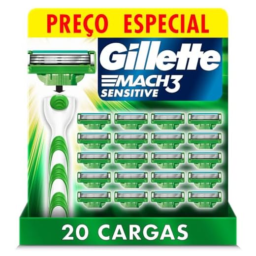 Gillette Mach3 Sensitive - Carga para Aparelho de Barbear, 20 unidades