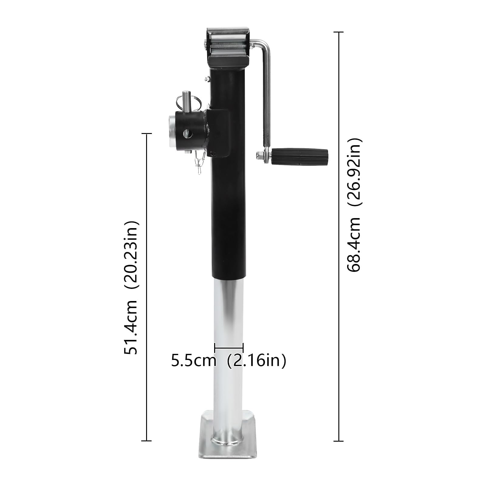 Gato hidráulico de 26 cm/10 Verticales de Viaje soldadas con Soporte para remolques de autocaravanas, remolques de Caballos (2)