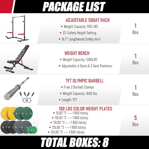 Image of FLYBIRD SR1 Squat Rack, Adjustable Power Rack for 6FT /7FT Barbells | Squat Rack for Home Gyms with Pull-Up Bar,22 Adjustment Positions, J-Hooks and Safety Spotter Arms w / 110 /180LBS Home Package