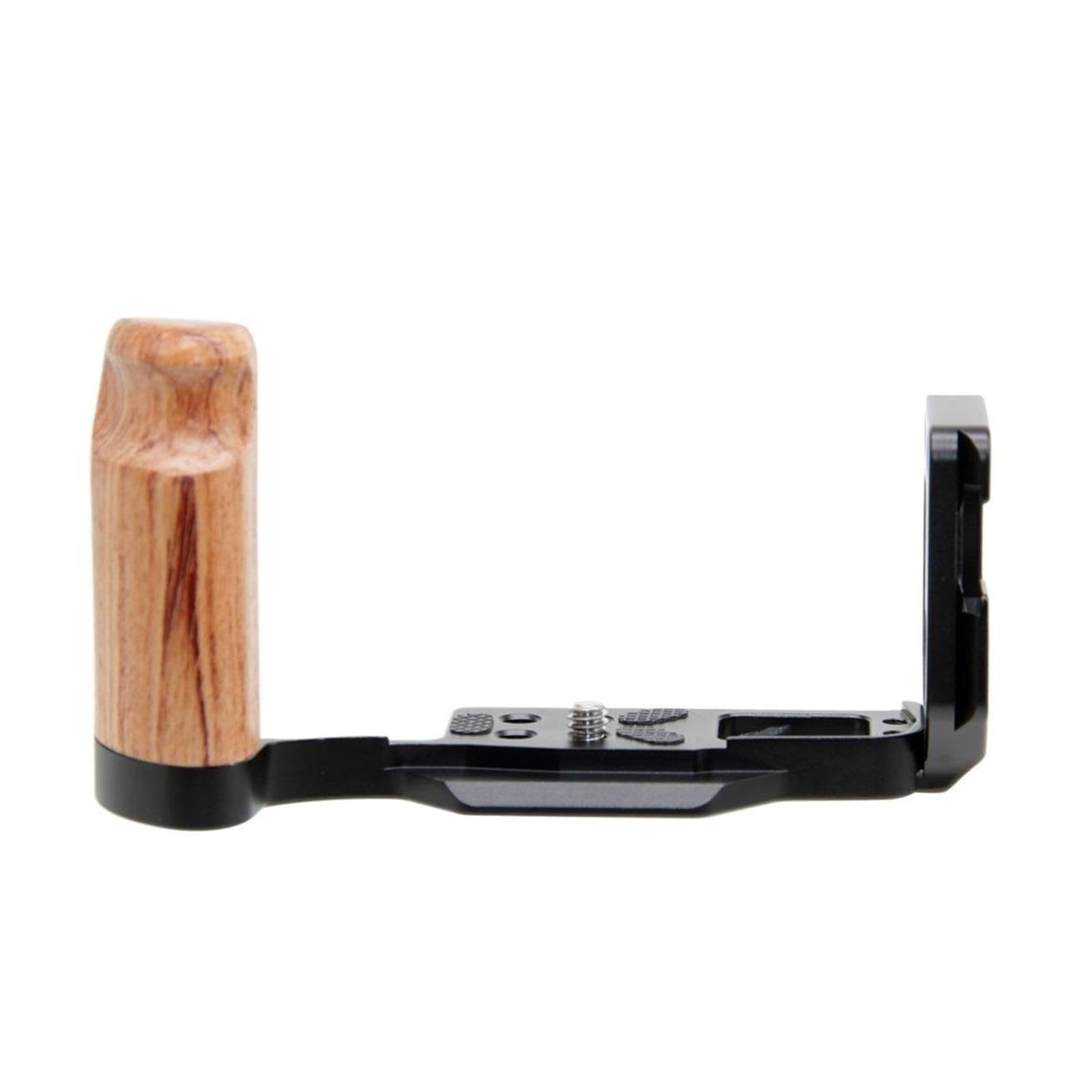 Piastra L a sgancio rapido, compatibile con Olympus, EM10IV | Base QR con manico in legno, staffa impugnatura, supporto treppiede, foro 1/4in, porta cold shoe