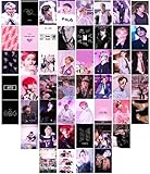 Poster Wizards, Bts Wall Poster Set -Bangtan Boys Poster for BTS Theme,4'x6', Printed on Quality Card Stock, Matte Finish,Pink Collage Set 60 Pieces