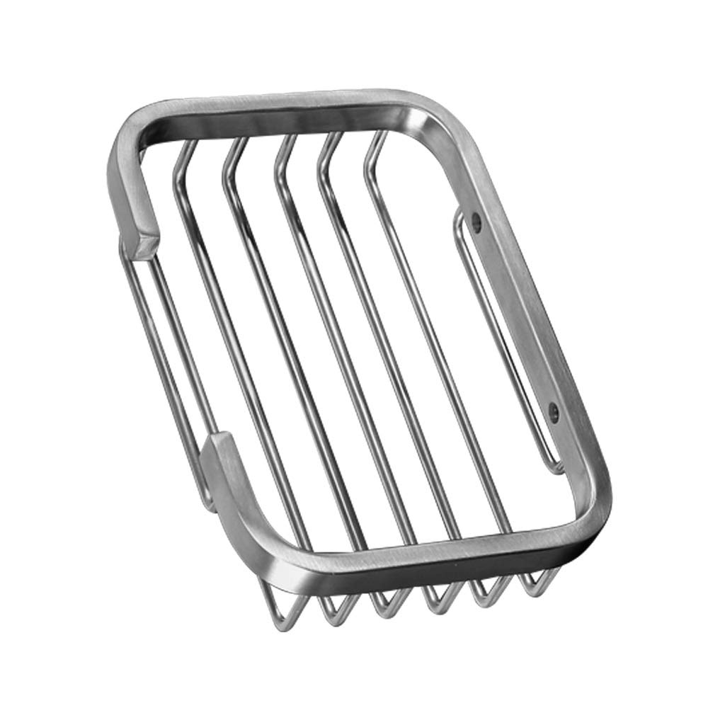 VIBORG Solid Extra-thick Sus304 Stainless Steel Wire Wall Mount Mounted Bathroom Bath Shower Soap Bar Basket Dish Shelf Holder Caddy (Satin nickel)