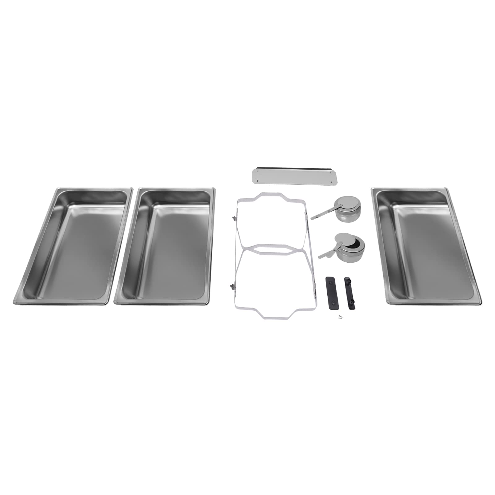 Chafing Dish, set professionale in acciaio inox, contenitore di calore, contenitori per chafing dishes, set di contenitori caldi per catering, buffet e feste (griglia singola per chafing dish)