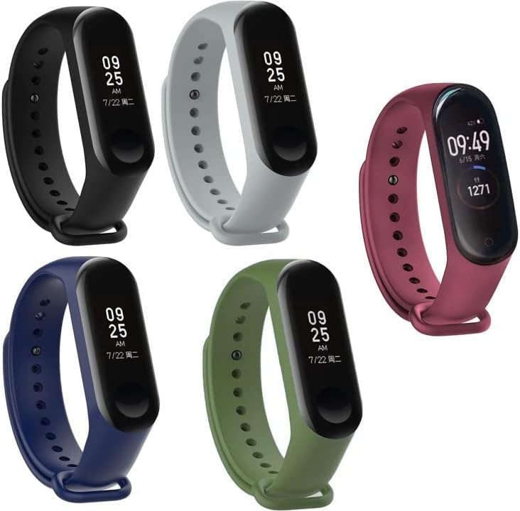 INEFABLE Mi Band 3 and 4 Straps Original for Mi Band M3 and M4 Wristband Strap Soft Silicone Adjustable Band Strap