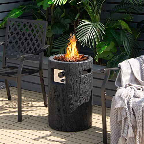 Giantex Fire Pit Outdoor 16’’ Electronic Ignition Round Fireplace With 30,000 Btu Heat Output, Lava Rocks, Instant Touch-Up Pen, Waterproof Cover, For Patio, Csa Certified Fire Pits For Outside(Black) #TOP7