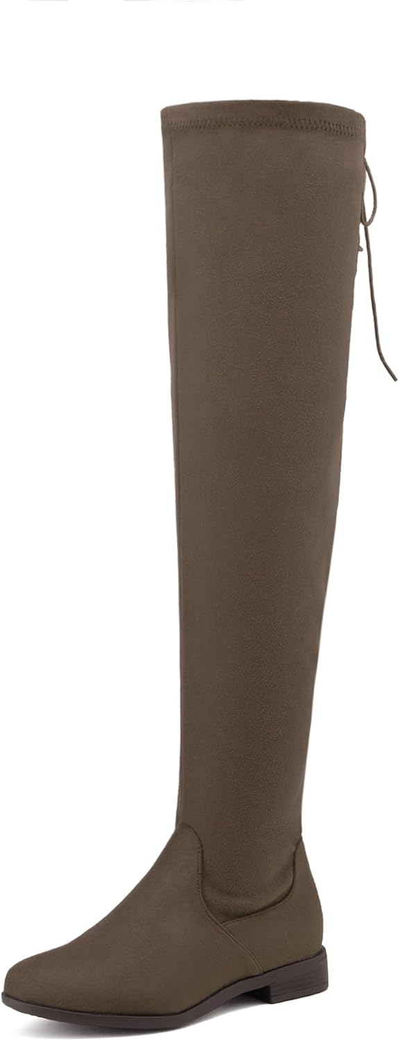 DREAM PAIRS Women's Over The Knee High Low Block Heel Riding Boots Uplace Lei