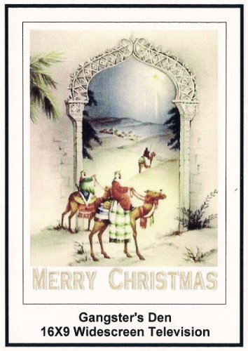 Carte de Noël Gangster's Den TV 16x9 - Idée cadeau originale