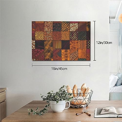 Impression patchwork de style africain 30x45 cm sans cadre pour salon