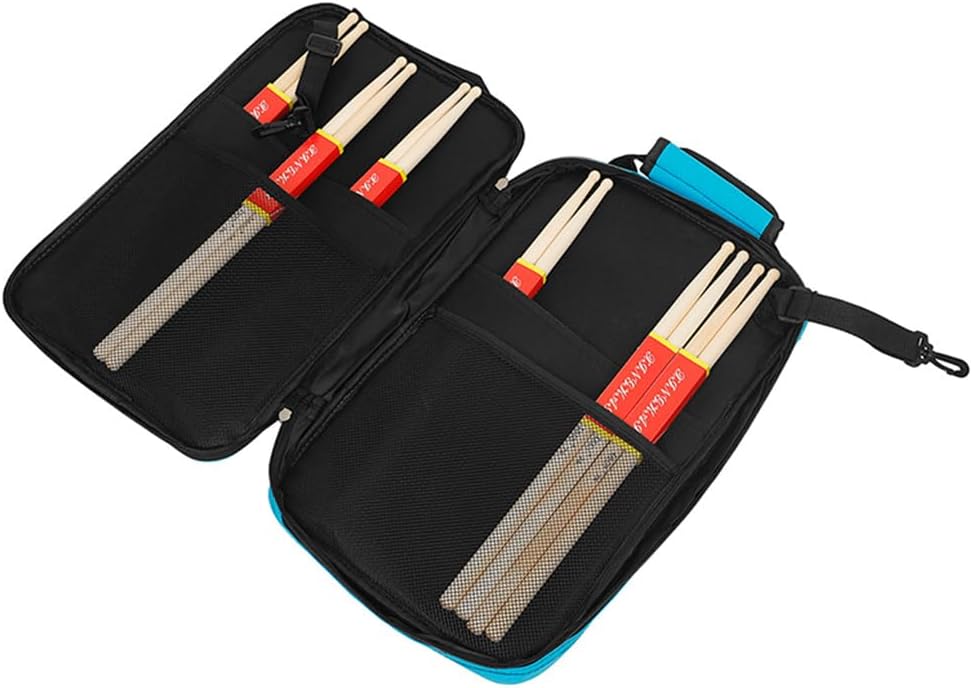 Drum Stick Bag Portable Oxford Cloth Drumstick Holder with Dual Shoulder and Hand Straps Spacious Drumstick Storage Holder for Drummers and Percussionists