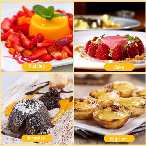 Geiserailie GEISERAILIE-CUPS-DSF484 10 Pieces Individual Flan Molds Egg Tart Molds Pudding Cups Mini Chocolate Molten Pans Carbon Steel Cupcake Cake Cookie Flan Mold thumb #4