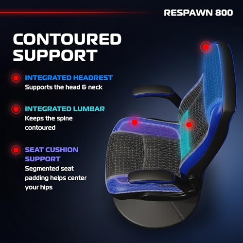 Image of RESPAWN 800 Console Rocker Gaming Chair, Swivel Seat with Lumbar Support