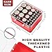 FULLCASE Battery Storage Organizer Box, Holder Container for 20 C D 9V Batteries, Plastic Home Batteries Variety Pack Protective Organization(Case Only) Red