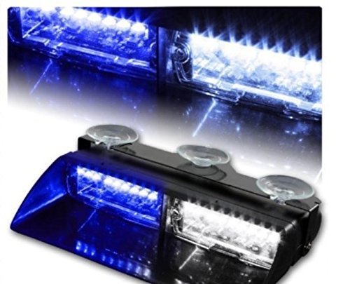 Anzene 16 LED de alta intensidad para el cumplimiento de la ley, luces estroboscópicas de advertencia de peligro de emergencia, 18 modos para interior de techo, salpicadero, parabrisas con ventosas