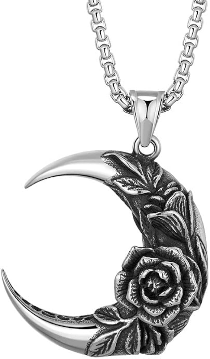 Vintage Moon Crescent Rose Flower 