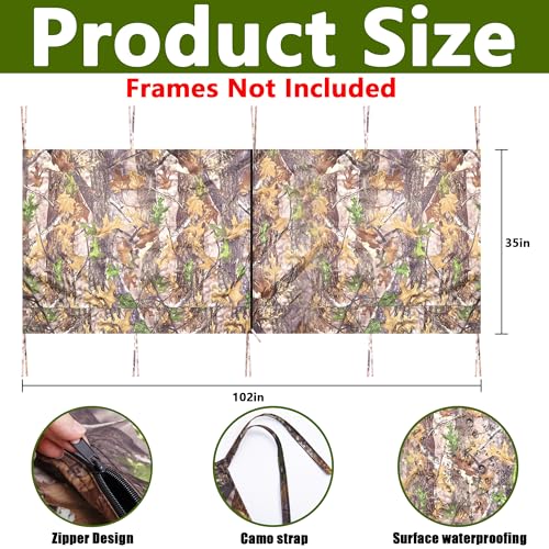Image of Hunting Tree Stand Blinds, 102 inch x 35 inch Universal Treestand Camo Blind Cover