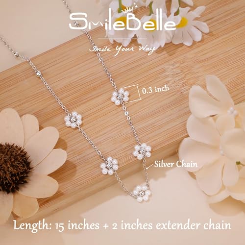 Image of SmileBelle Pearl Necklaces for Women, 18K Gold Choker
