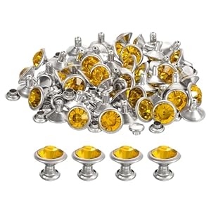 Quarkzman 80 Stück Gold Strassnieten Hohlnieten