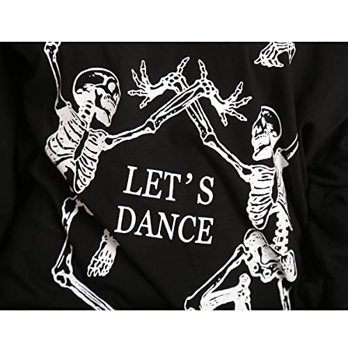 LuFeng Women's Christmas Halloween Off Shoulder Skeleton Printing Funny T-Shirt Long Sleeve Sweatshirts Pullover Tops - Image 7
