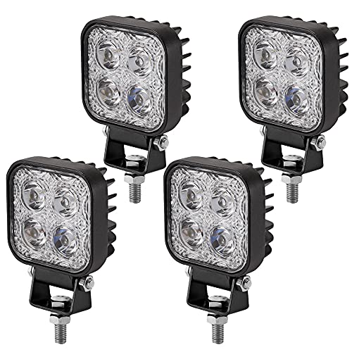 Viugreum 4 Pack Led Arbeitsscheinwerfer 12V - 24V 12W Led Zusatzscheinwerfer Kaltweiß IP67 Wasserdicht Offroad Scheinwerfer für SUV UTV ATV LKW