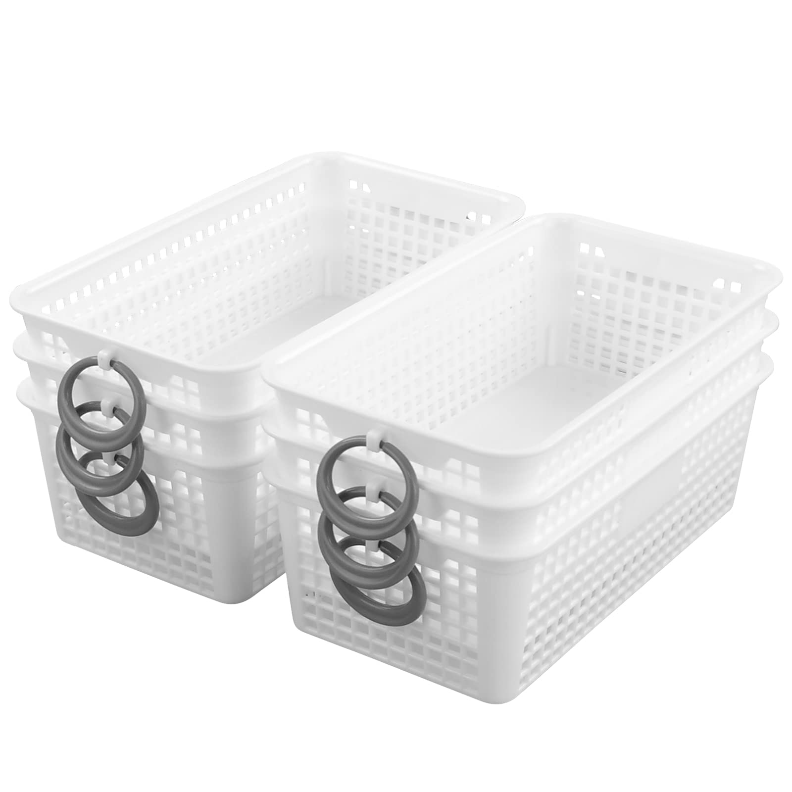 Small Plastic Storage Baskets, 6 Packs