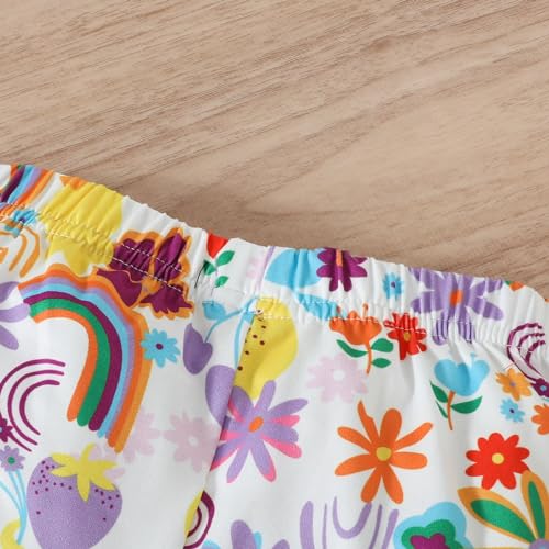 Image of Ayzozuy Kid Girl Clothes Shorts Set 2 Piece Outfits Summer Casual Short Sleeve Top and Shorts Set for Girls 4-7