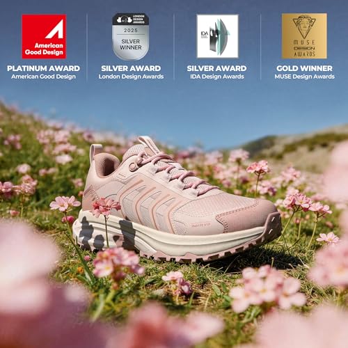 Image of NORTIV 8 Women's Waterproof Hiking Shoes Lightweight Travel for Walking All Day Comfort Non-Slip Outdoor Trekking Camping Climbing Fashion Sneakers Armadillo FieldLite