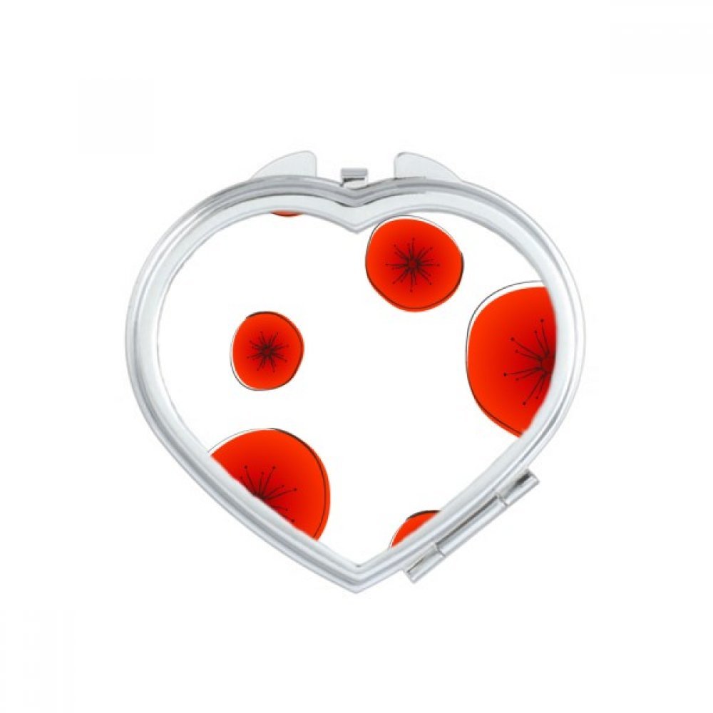 Miroir compact portable fleurs art cœur pour maquillage nomade