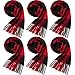 JaGely 6 Pcs Blanket Scarf Warm Soft Winter Scarves for Women Men Classic Black and Red Buffalo Plaid Scarf with Tassel Edge, about 183 x 30 cm/ 72 x 12 inches