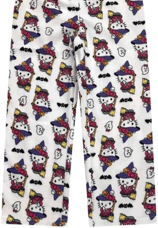 Hello Kitty Girls Halloween Pajamas - Kids 2 Piece PJ Set For Holiday - Long Sleeve Witch Print Shirt & Pants - Official — view 4